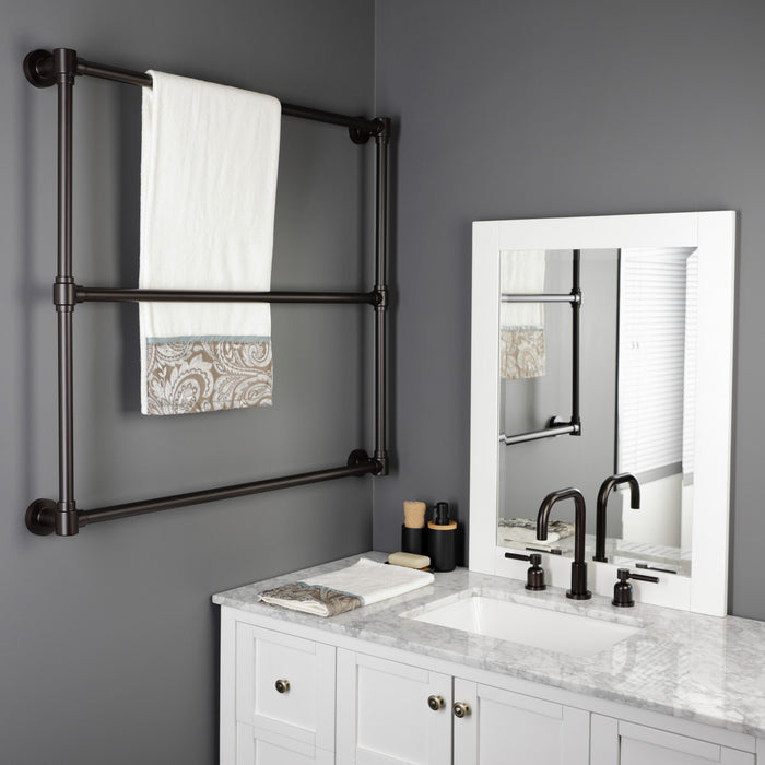Kingston Sona DTM323635 - Gallant 36-Inch x 32-Inch Brass Wall Mount 3-Tier Towel Rack, Oil Rubbed Bronze