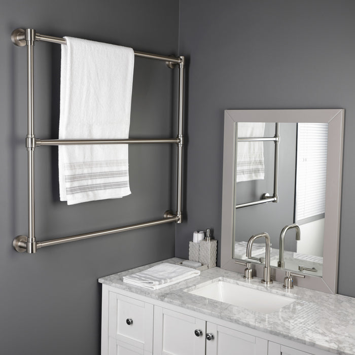 Kingston Sona DTM323638 - Gallant 36-Inch x 32-Inch Brass Wall Mount 3-Tier Towel Rack, Brushed Nickel