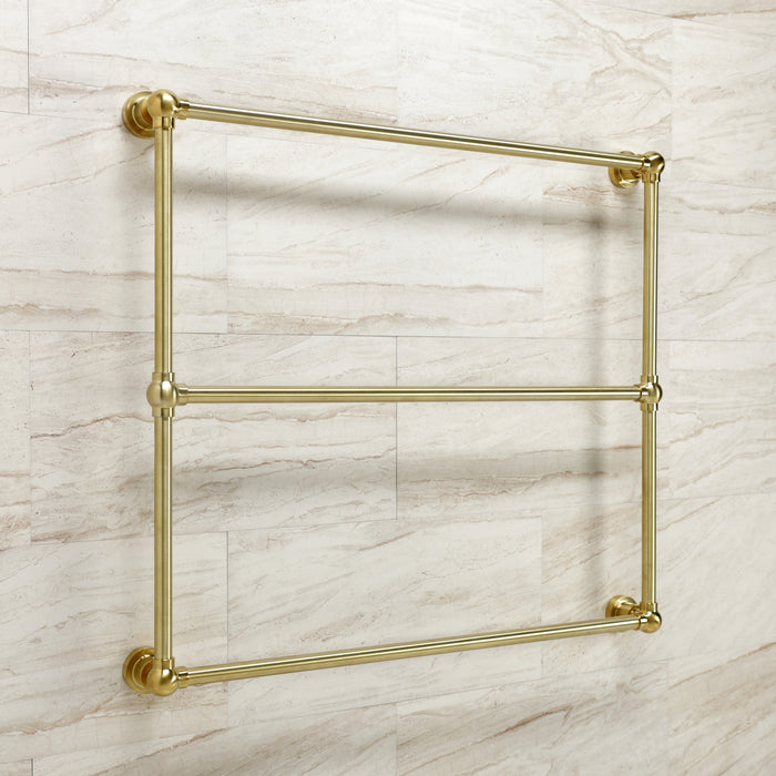 Kingston Sona DTM32363BB - Palatine 36-Inch x 32-Inch Brass Wall Mount 3-Tier Towel Rack, Brushed Brass