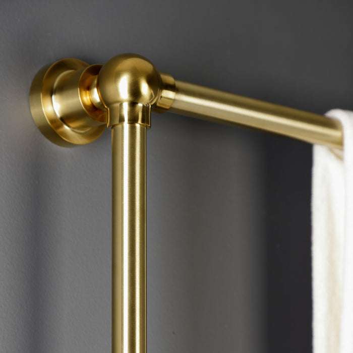 Kingston Sona DTM32363BB - Palatine 36-Inch x 32-Inch Brass Wall Mount 3-Tier Towel Rack, Brushed Brass