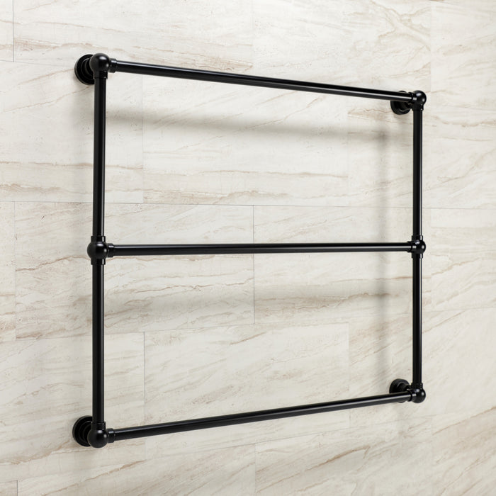 Kingston Sona DTM32363MB - Palatine 36-Inch x 32-Inch Brass Wall Mount 3-Tier Towel Rack, Matte Black