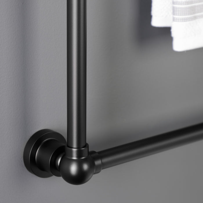 Kingston Sona DTM32363MB - Palatine 36-Inch x 32-Inch Brass Wall Mount 3-Tier Towel Rack, Matte Black