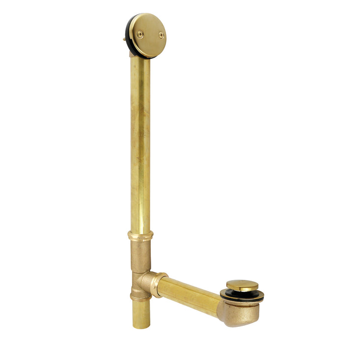 Kingston Tulare DTT2167 - Made To Match 21-Inch Brass Toe Touch Tub Waste and Overflow, Brushed Brass