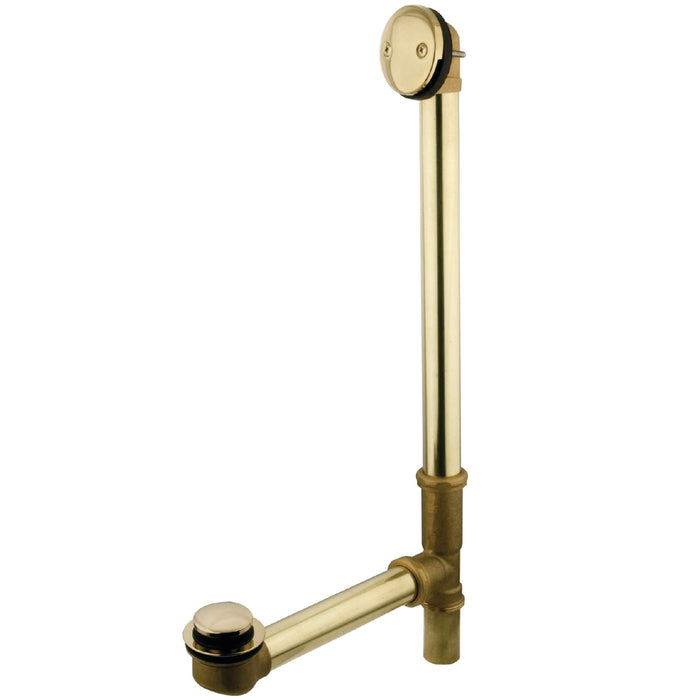 Kingston Tulare DTT2182 - Made To Match 23-Inch Brass Toe Touch Tub Waste and Overflow, Polished Brass