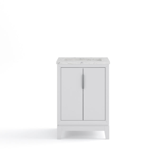 Kingston Elizabeth EL24CW01PW - 24 in. x 22 in. Bathroom Vanity Carrara White Marble Top, Pure White