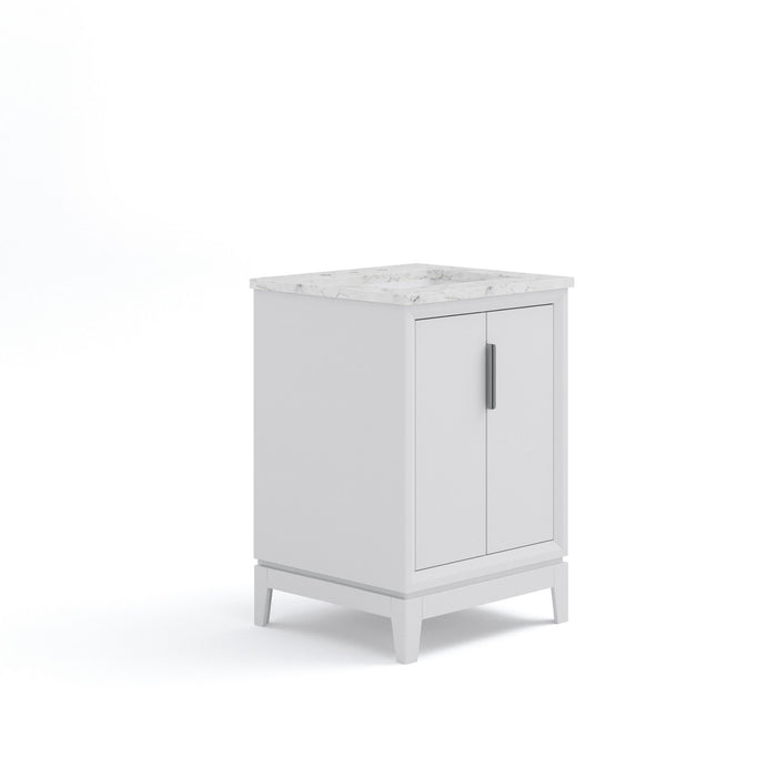 Kingston Elizabeth EL24CW01PW - 24 in. x 22 in. Bathroom Vanity Carrara White Marble Top, Pure White