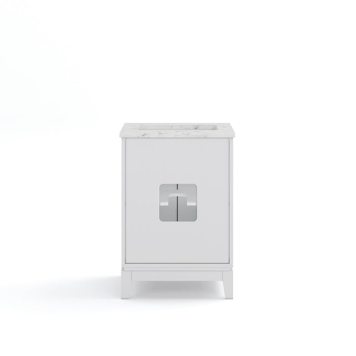 Kingston Elizabeth EL24CW01PW - 24 in. x 22 in. Bathroom Vanity Carrara White Marble Top, Pure White