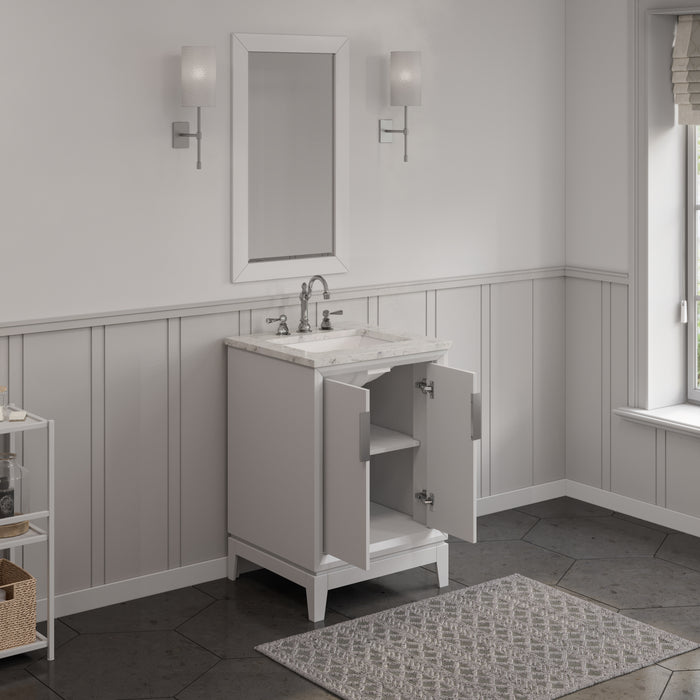Kingston Elizabeth EL24CW01PW - 24 in. x 22 in. Bathroom Vanity Carrara White Marble Top, Pure White