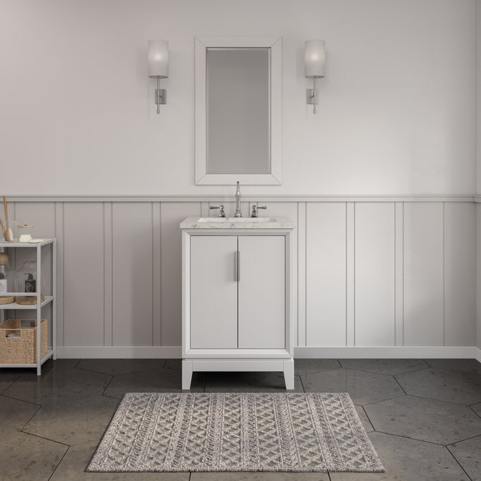Kingston Elizabeth EL24CW01PW - 24 in. x 22 in. Bathroom Vanity Carrara White Marble Top, Pure White