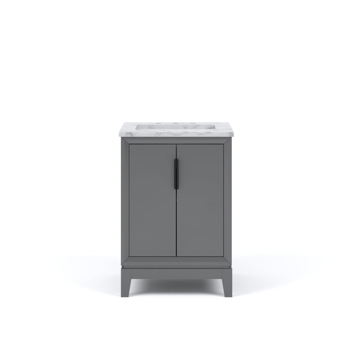 Kingston Elizabeth EL24CW03CG - 24 in. x 22 in. Bathroom Vanity Carrara White Marble Top, Cashmere Grey