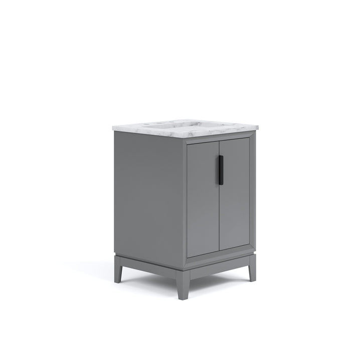 Kingston Elizabeth EL24CW03CG - 24 in. x 22 in. Bathroom Vanity Carrara White Marble Top, Cashmere Grey