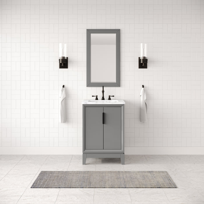 Kingston Elizabeth EL24CW03CG - 24 in. x 22 in. Bathroom Vanity Carrara White Marble Top, Cashmere Grey