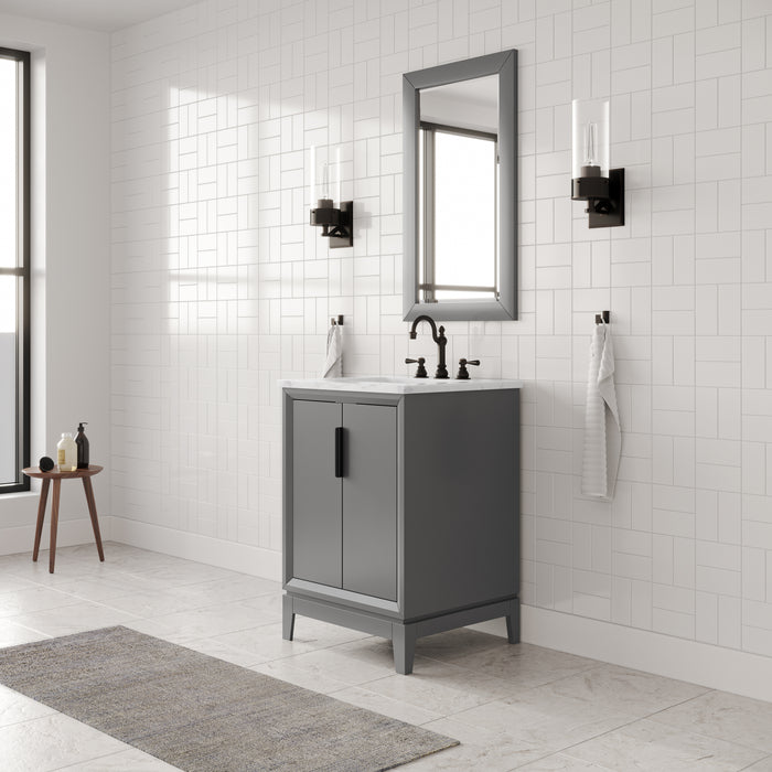 Kingston Elizabeth EL24CW03CG - 24 in. x 22 in. Bathroom Vanity Carrara White Marble Top, Cashmere Grey