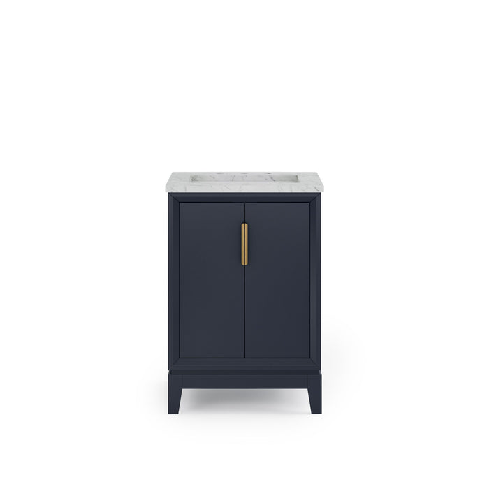 Kingston Elizabeth EL24CW06MB - 24 in. x 22 in. Bathroom Vanity Carrara White Marble Top, Monarch Blue