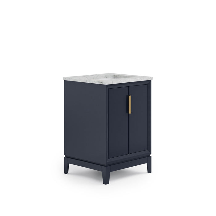 Kingston Elizabeth EL24CW06MB - 24 in. x 22 in. Bathroom Vanity Carrara White Marble Top, Monarch Blue