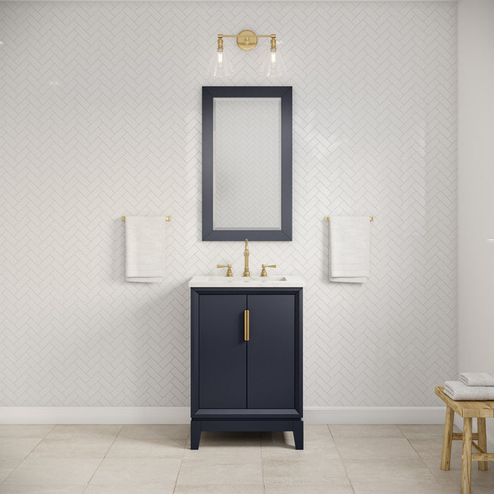 Kingston Elizabeth EL24CW06MB - 24 in. x 22 in. Bathroom Vanity Carrara White Marble Top, Monarch Blue