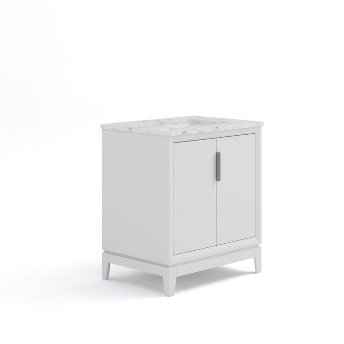Kingston Elizabeth EL30CW01PW - 30 in. x 22 in. Bathroom Vanity Carrara White Marble Top, Pure White