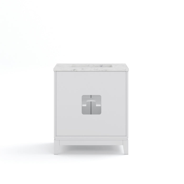 Kingston Elizabeth EL30CW01PW - 30 in. x 22 in. Bathroom Vanity Carrara White Marble Top, Pure White