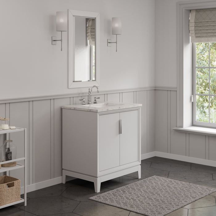 Kingston Elizabeth EL30CW01PW - 30 in. x 22 in. Bathroom Vanity Carrara White Marble Top, Pure White