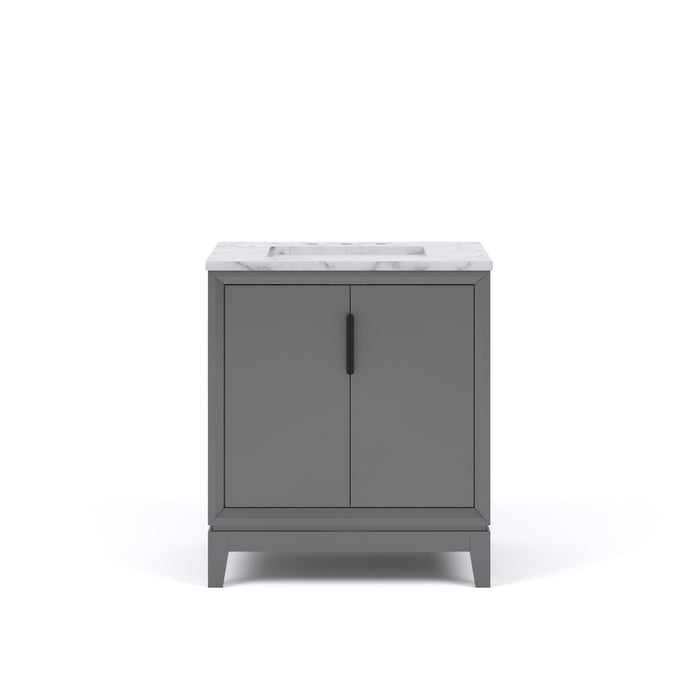 Kingston Elizabeth EL30CW03CG - 30 in. x 22 in. Bathroom Vanity Carrara White Marble Top, Cashmere Grey