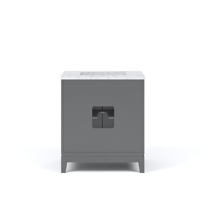 Kingston Elizabeth EL30CW03CG - 30 in. x 22 in. Bathroom Vanity Carrara White Marble Top, Cashmere Grey