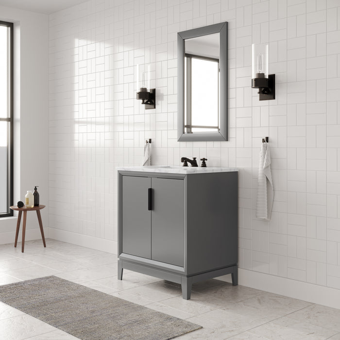 Kingston Elizabeth EL30CW03CG - 30 in. x 22 in. Bathroom Vanity Carrara White Marble Top, Cashmere Grey