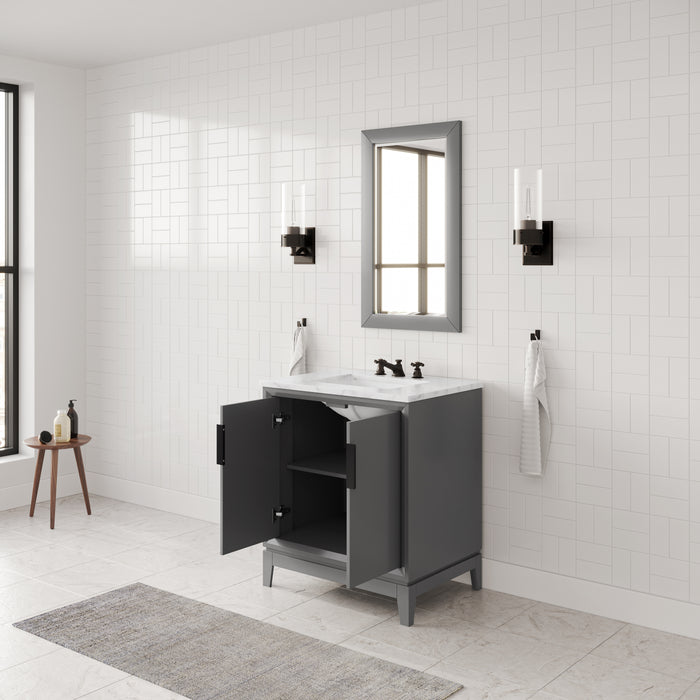 Kingston Elizabeth EL30CW03CG - 30 in. x 22 in. Bathroom Vanity Carrara White Marble Top, Cashmere Grey