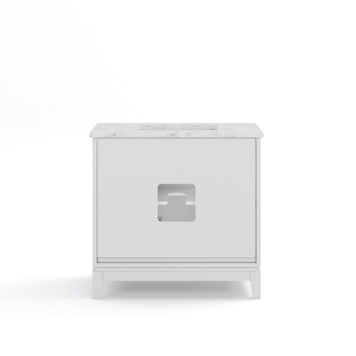 Kingston Elizabeth EL36CW01PW - 36 in. x 22 in. Bathroom Vanity Carrara White Marble Top, Pure White