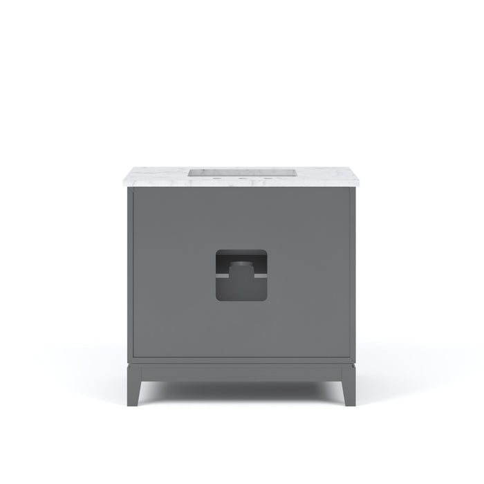 Kingston Elizabeth EL36CW03CG - 36 in. x 22 in. Bathroom Vanity Carrara White Marble Top, Cashmere Grey