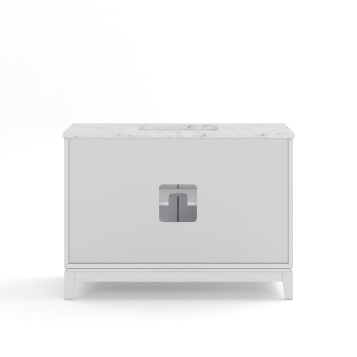 Kingston Elizabeth EL48CW01PW - 48 in. x 22 in. Bathroom Vanity Carrara White Marble Top, Pure White