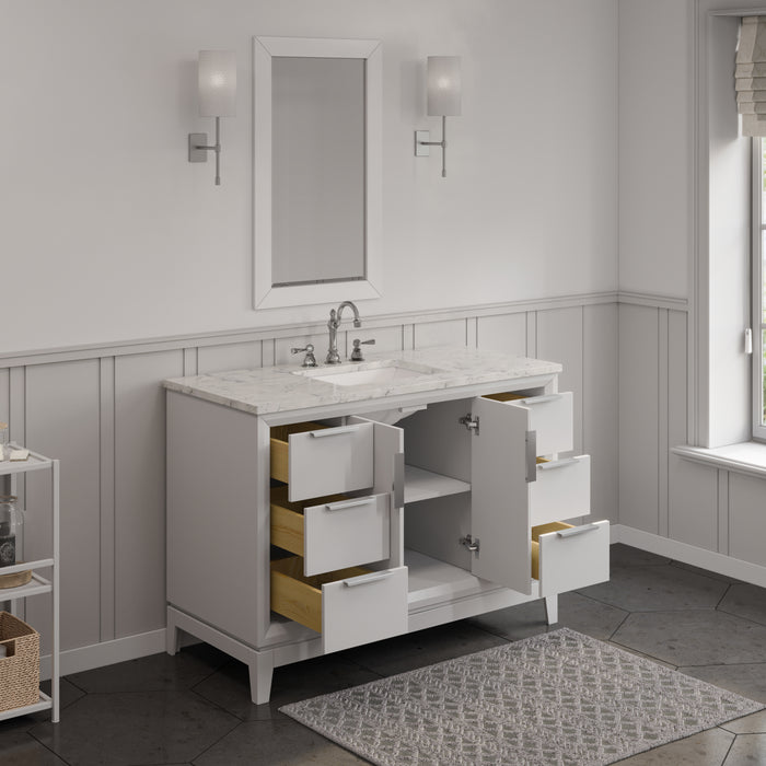 Kingston Elizabeth EL48CW01PW - 48 in. x 22 in. Bathroom Vanity Carrara White Marble Top, Pure White