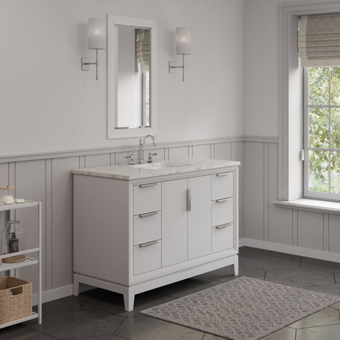 Kingston Elizabeth EL48CW01PW - 48 in. x 22 in. Bathroom Vanity Carrara White Marble Top, Pure White