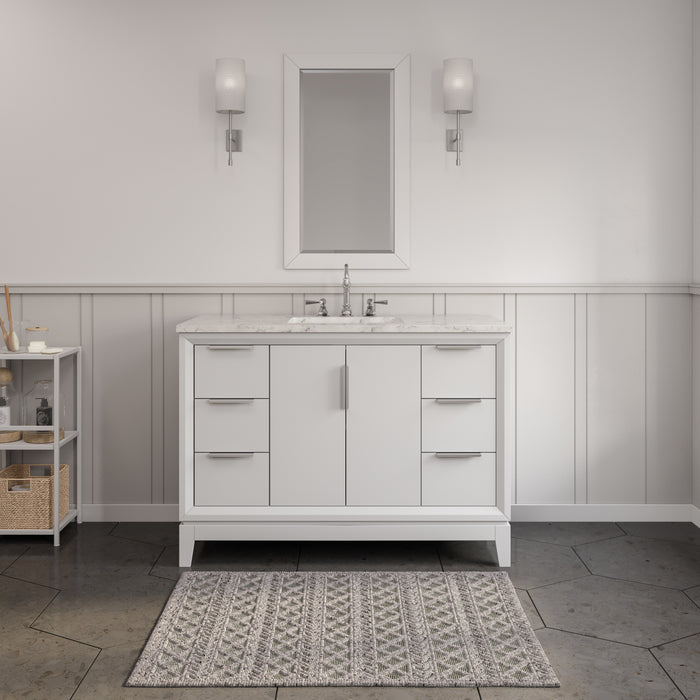 Kingston Elizabeth EL48CW01PW - 48 in. x 22 in. Bathroom Vanity Carrara White Marble Top, Pure White