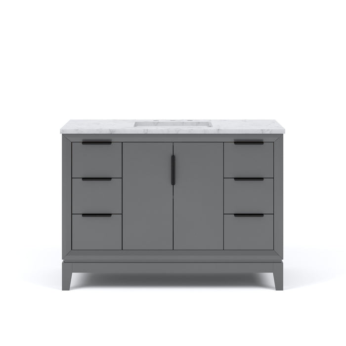 Kingston Elizabeth EL48CW03CG - 48 in. x 22 in. Bathroom Vanity Carrara White Marble Top, Cashmere Grey