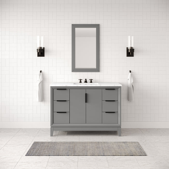 Kingston Elizabeth EL48CW03CG - 48 in. x 22 in. Bathroom Vanity Carrara White Marble Top, Cashmere Grey