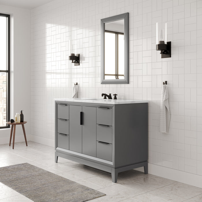 Kingston Elizabeth EL48CW03CG - 48 in. x 22 in. Bathroom Vanity Carrara White Marble Top, Cashmere Grey