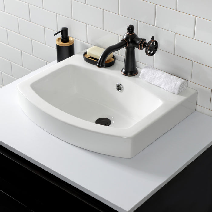 Kingston Sona EV2017 - Inflection 20-Inch Ceramic Console Sink (1-Hole), White