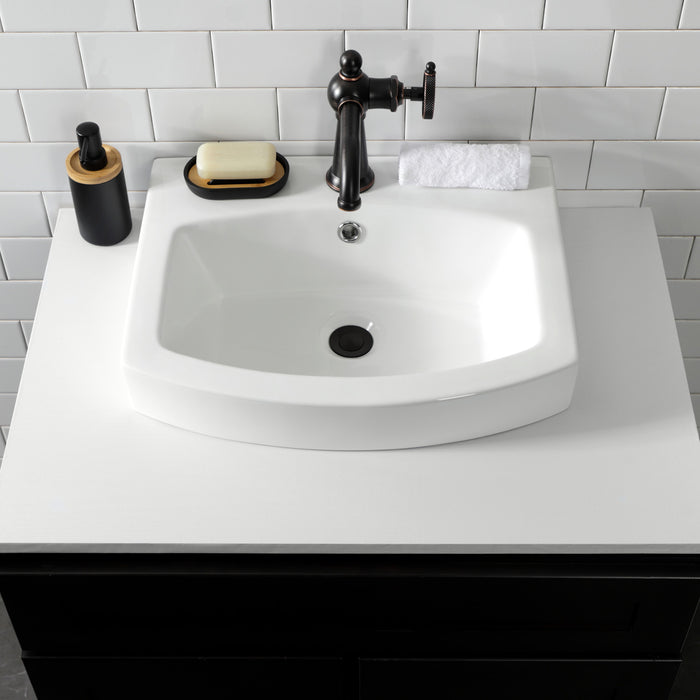 Kingston Sona EV2017 - Inflection 20-Inch Ceramic Console Sink (1-Hole), White