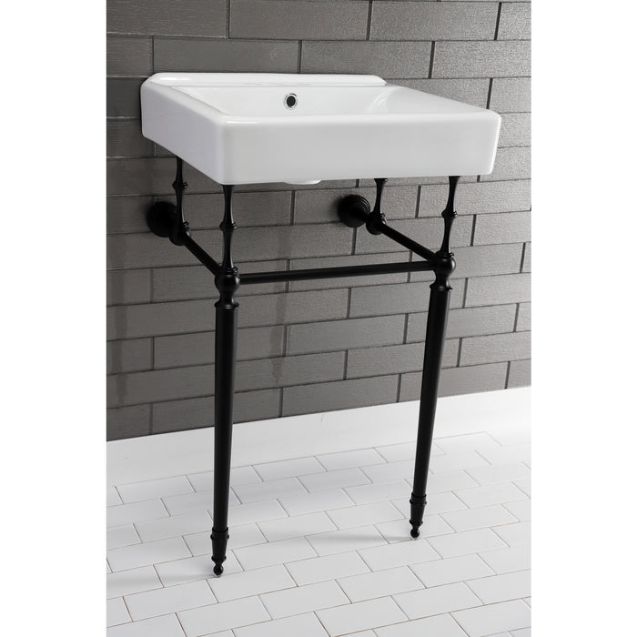 Kingston Tulare EV2018W34 - Concord 20-Inch Ceramic Console Sink Basin Only (4-Inch, 3-Hole), White