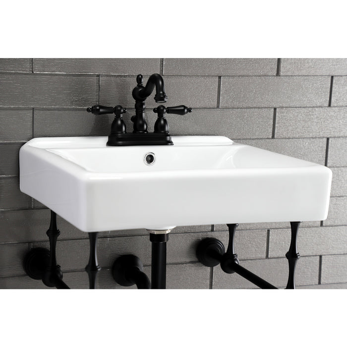 Concord EV2018W34 20-Inch Console Sink Basin (4-Inch, 3-Hole), White