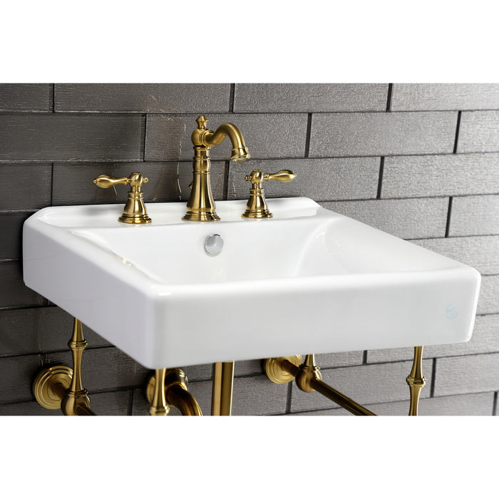 Concord EV2018W38 20-Inch Ceramic Console Sink Basin Only (8-Inch, 3-Hole), White