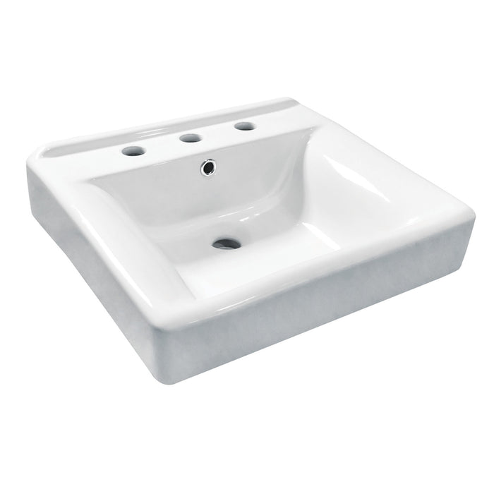 Concord EV2018W38 20-Inch Ceramic Console Sink Basin Only (8-Inch, 3-Hole), White