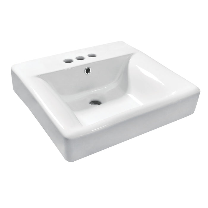 NuvoFusion EV2019W34 20-Inch Ceramic Console Sink (4-Inch, 3-Hole), White