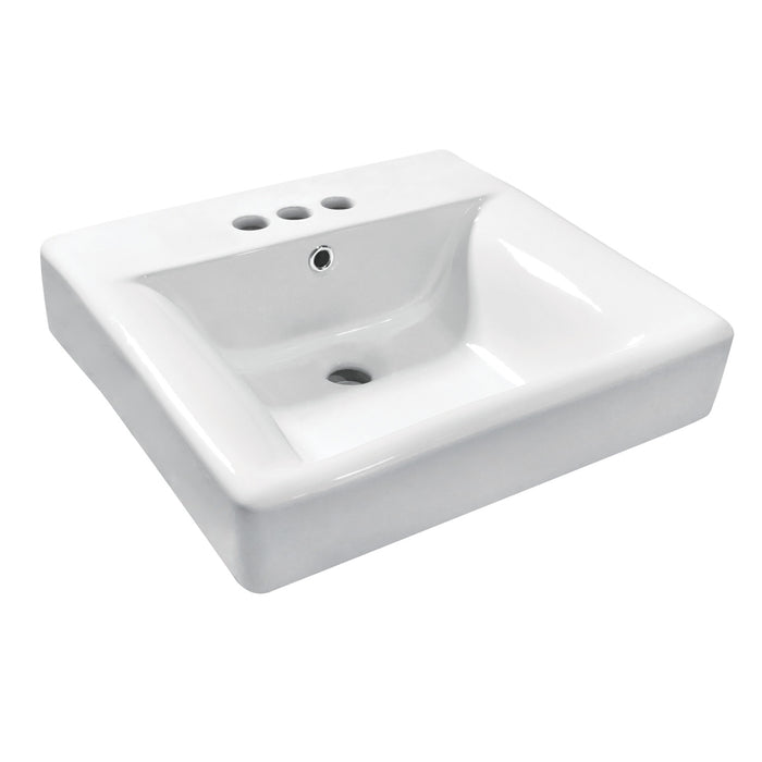 NuvoFusion EV2019W34 20-Inch Console Sink Basin (4-Inch, 3-Hole), White