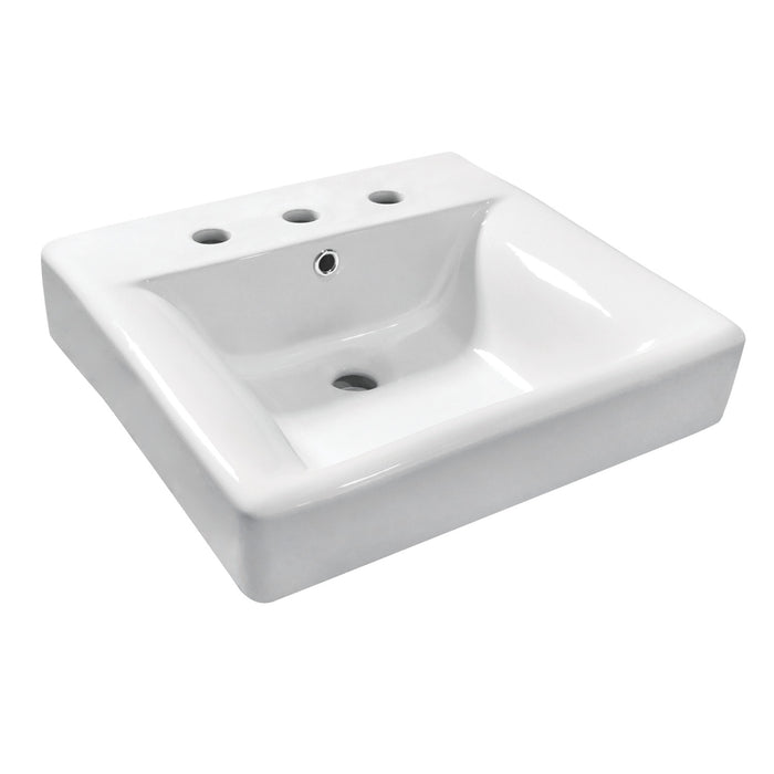 NuvoFusion EV2019W38 20-Inch Ceramic Console Sink (8-Inch, 3-Hole), White
