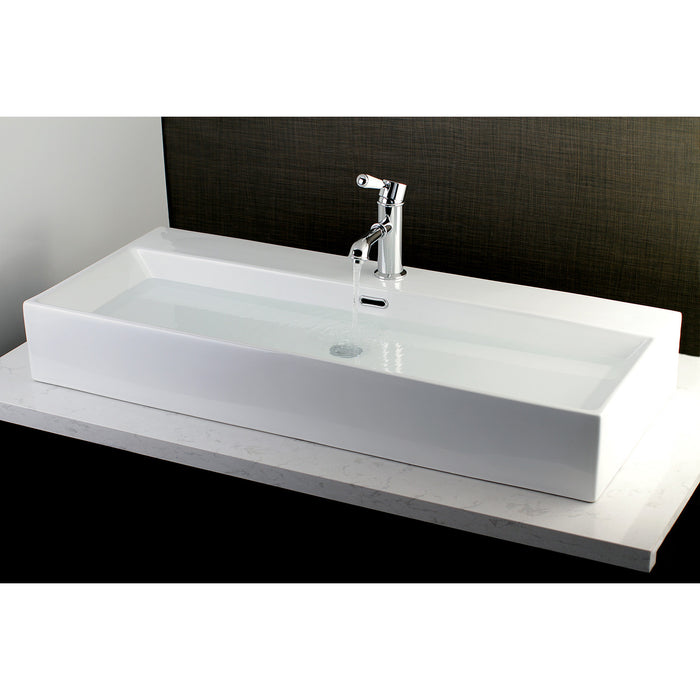 Kingston Sona EV3916 - Camilla 39-Inch Porcelain Rectangular Vessel Sink (Single-Hole), White