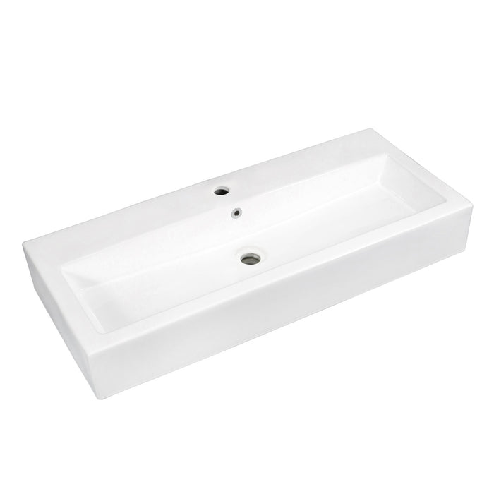 Kingston Sona EV3917 - Anne 39-Inch Ceramic Rectangular Vessel Sink (Single-Hole), White