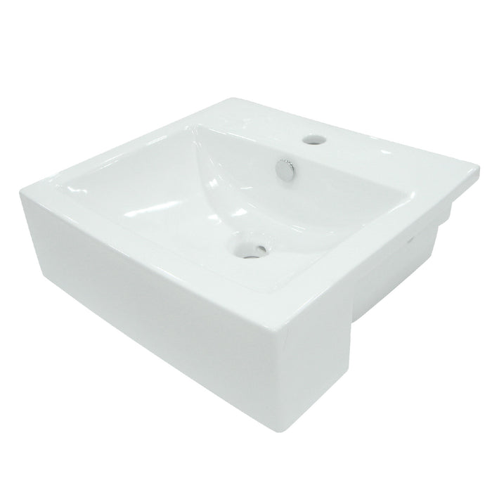 Kingston Sona EV4034 - Concord 21-1/4 Inch Ceramic Square Semi-Recessed Vessel Sink, White