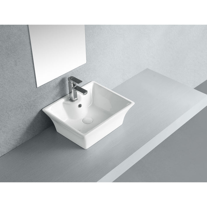 Forte EV4049 19-1/2 Inch Ceramic Rectangular Vessel Sink, White