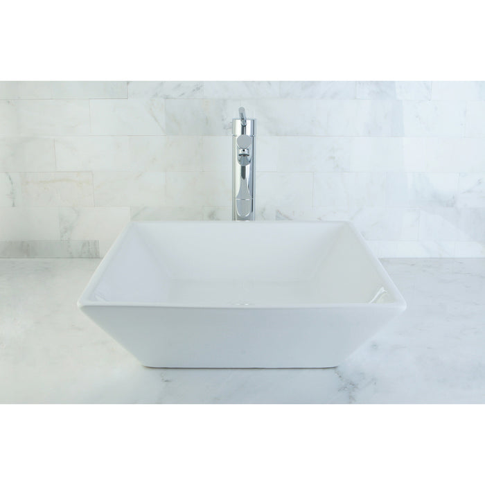 Kingston Sona EV4256 - Artisan 16-9/16 Inch Ceramic Square Vessel Sink, White